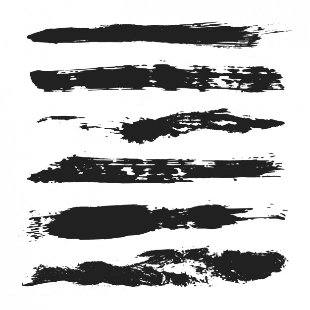 Free vector black brush strokes design