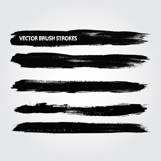 Free vector black brush strokes pack