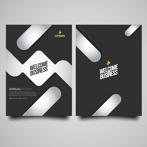 presentation folder Free vector black business brochure