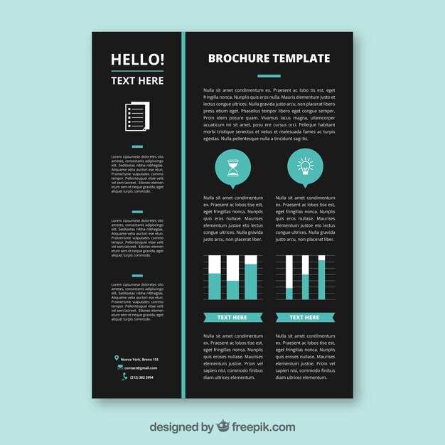 Free vector black business brochure