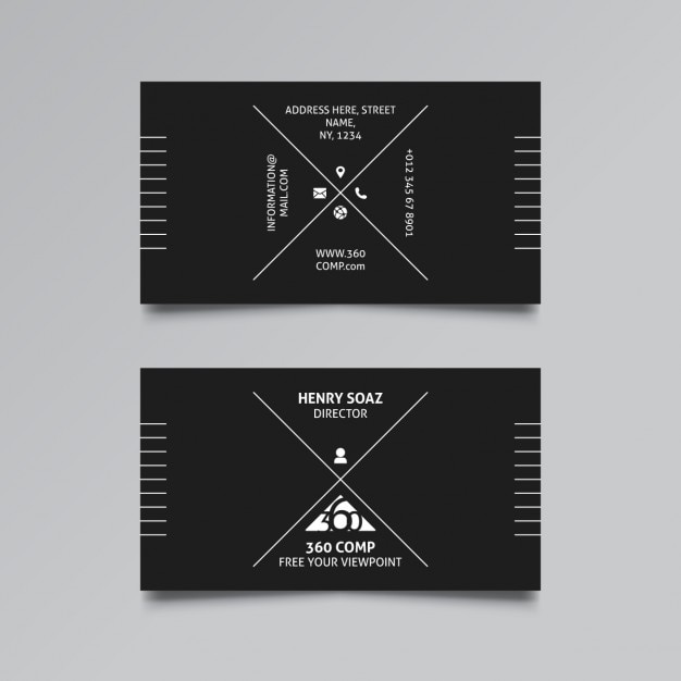 Free vector black business card