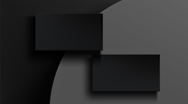 Бесплатное векторное изображение Шаблон черные визитки на сером абстрактном