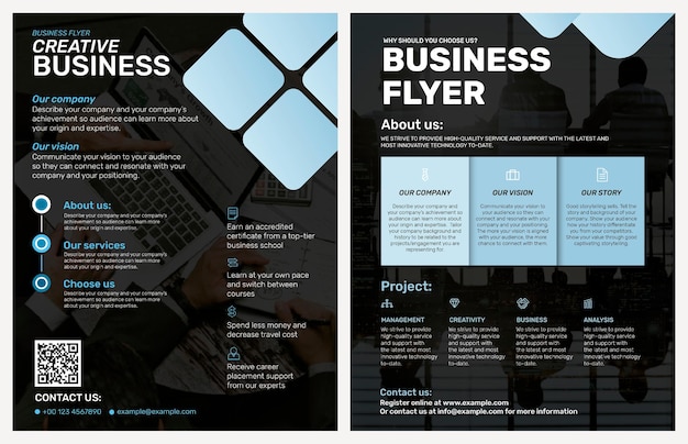 Free vector black business flyer template  in modern design