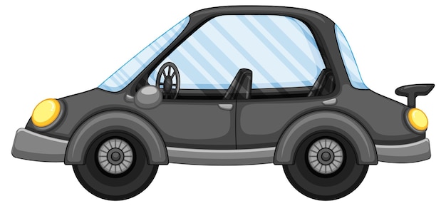 Vettore gratuito un'auto nera in stile cartone animato