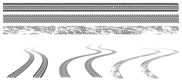 도로에 고무 바퀴 인쇄를 추적하는 검은 색 자동차 타이어