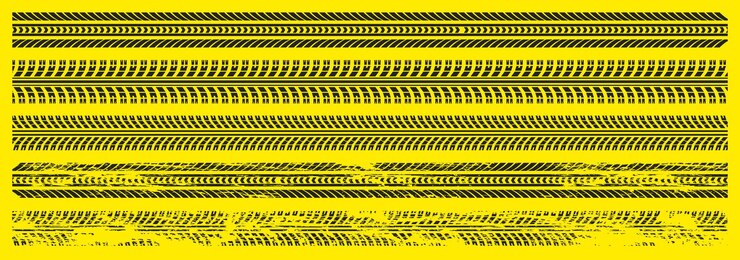 Free Vector black car tire tracks set