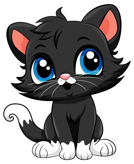 黒猫のかわいい漫画のキャラクター