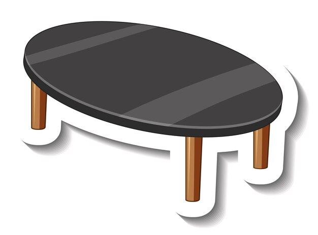 白い背景で隔離の黒いセンターテーブル