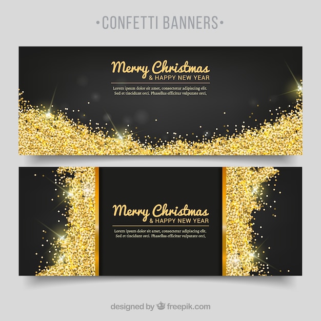 Black christmas banner collection