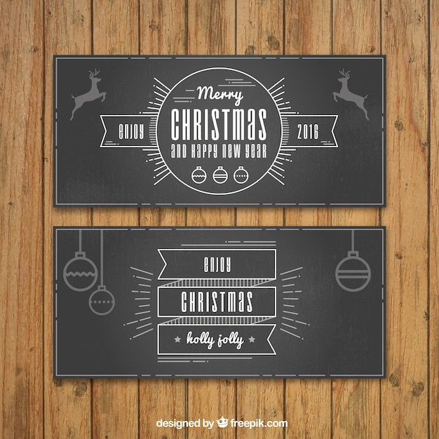 Black christmas banners confezione