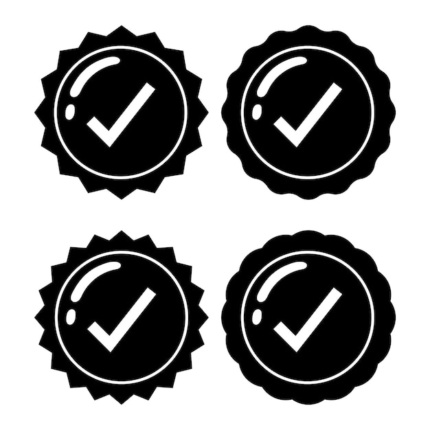 Free vector black circular labels check marks