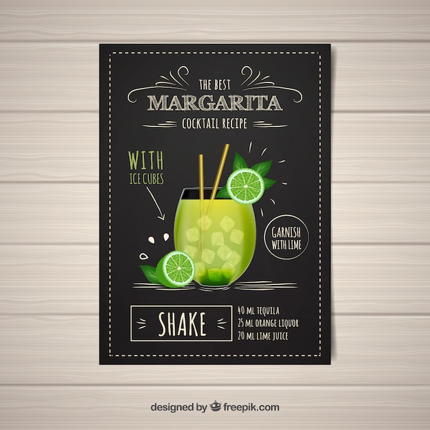 Free vector black cocktail poster