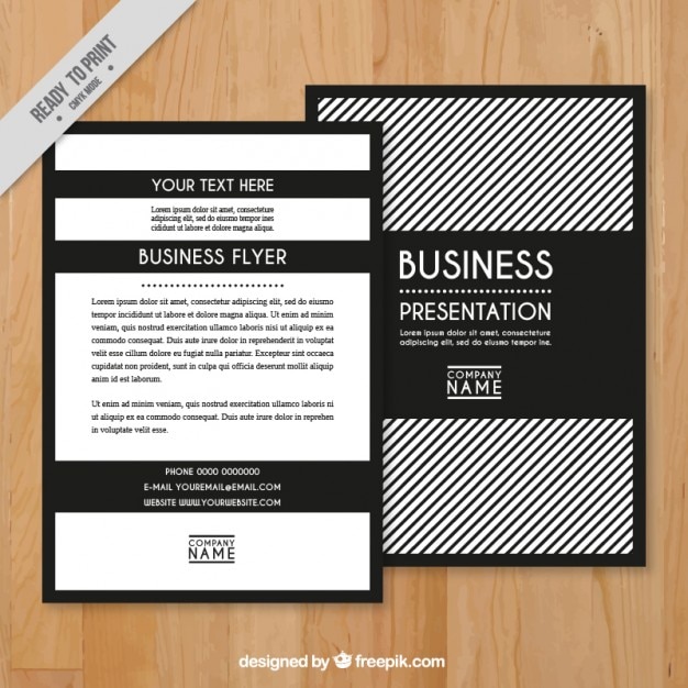 Free vector black corporative flyer