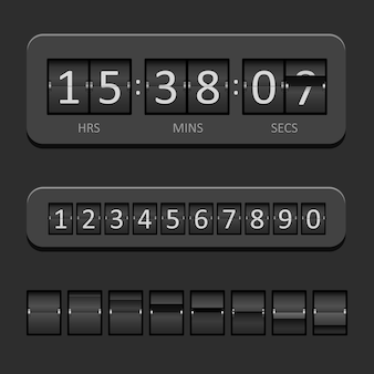 Black countdown board and timer vector illustration