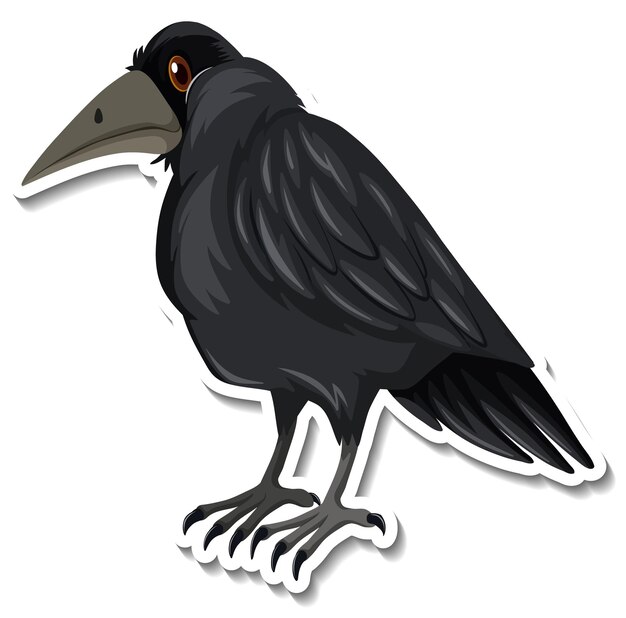 黒カラス鳥漫画ステッカー