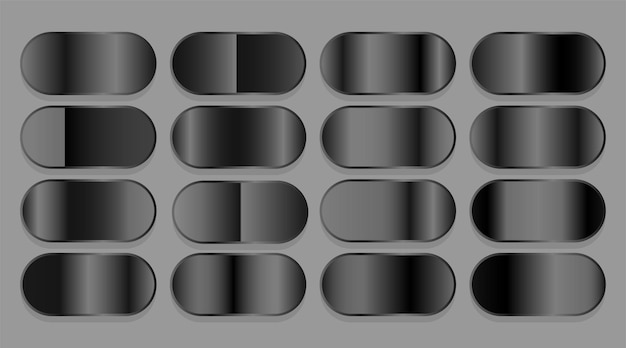 Black dark shiny gradient set
