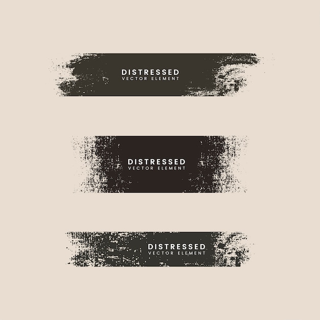 Free Download: Black Distressed Textured Badges Vector Set