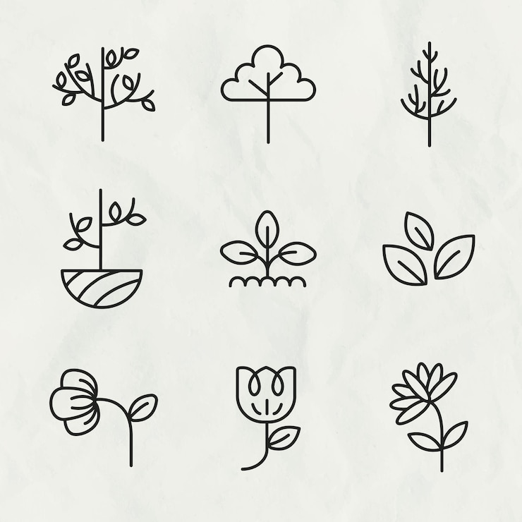 Free Vector black eco line icon vector set