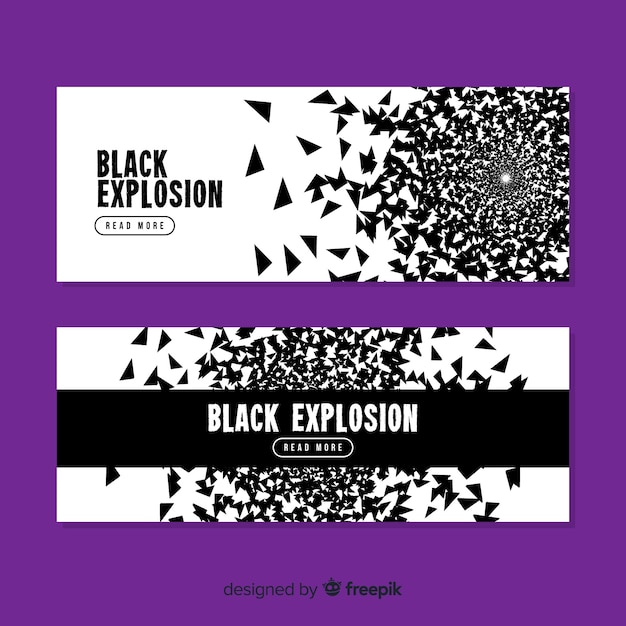 Black explosion banner