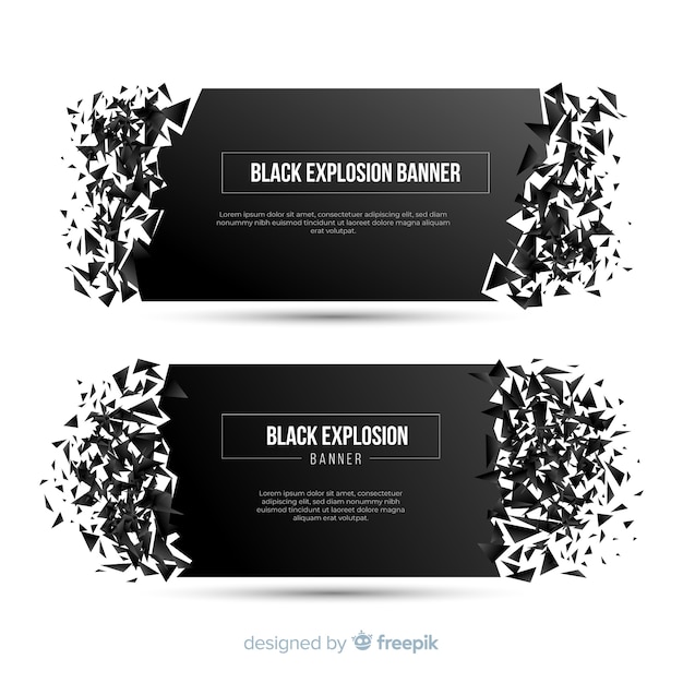 Black explosion banner