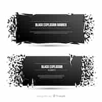 Free vector black explosion banner