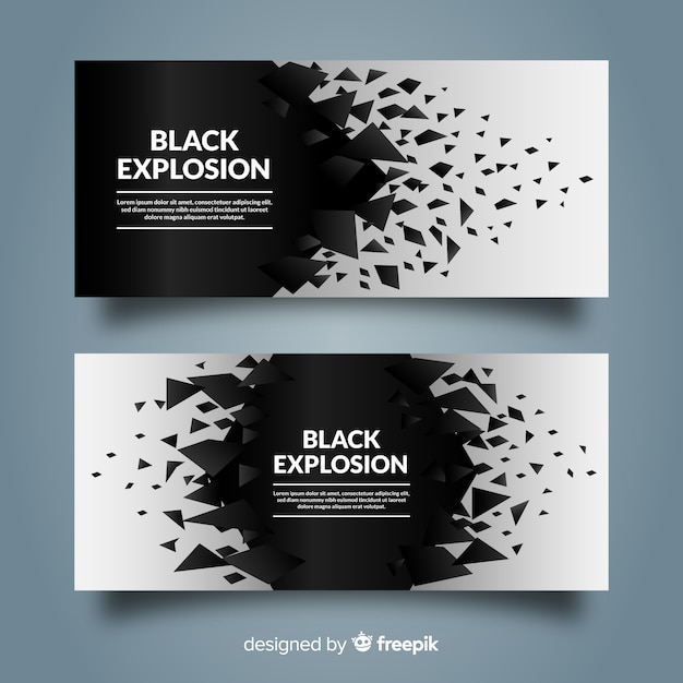 Free vector black explosion banner