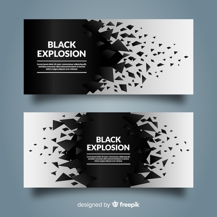 Free Vector black explosion banner