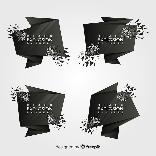 Free vector black explosion banners