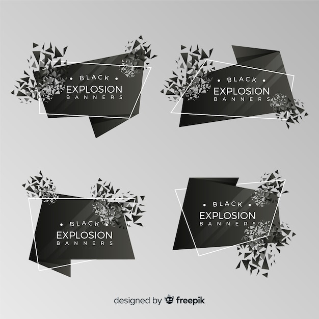 Free vector black explosion banners