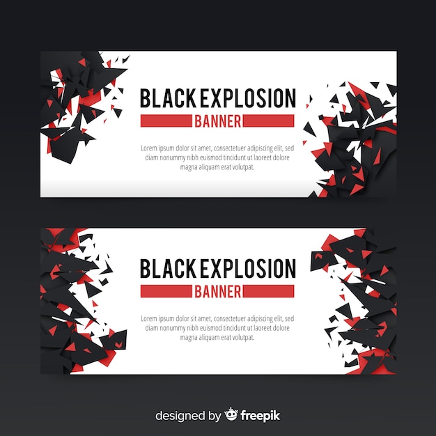 Black explosion banners