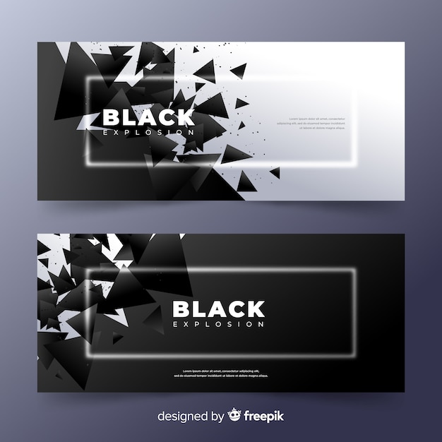 Free vector black explosion banners