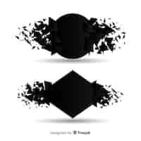 Free vector black explosion banners