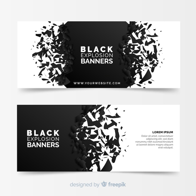 Free vector black explosion banners