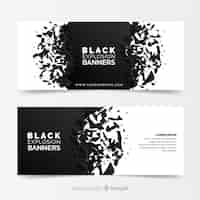 Free vector black explosion banners