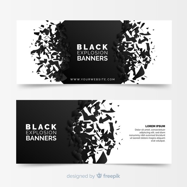 Black explosion banners