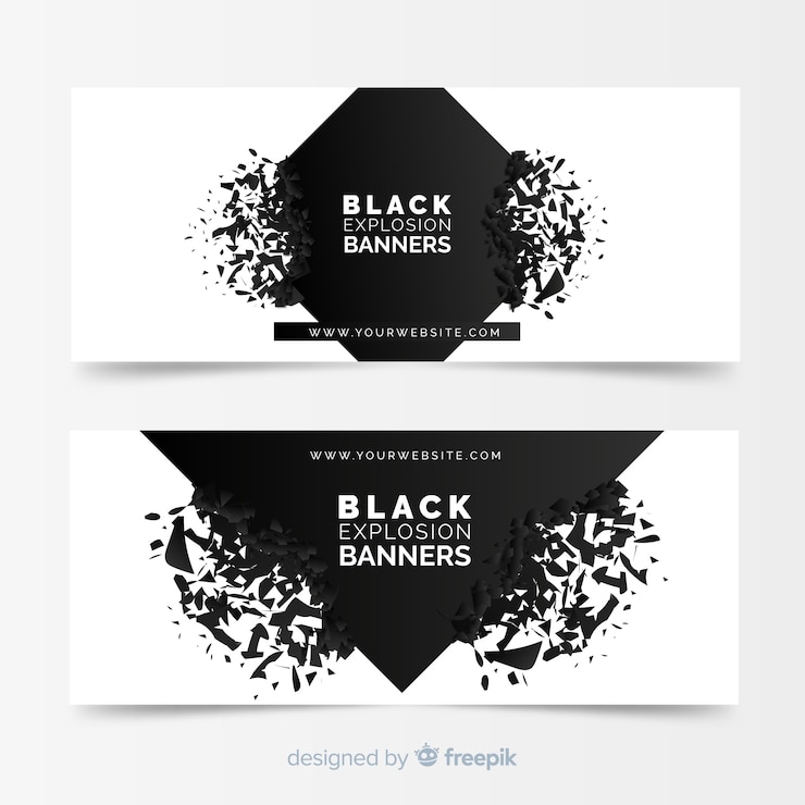 Free Vector black explosion banners