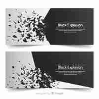 Free vector black explosion banners