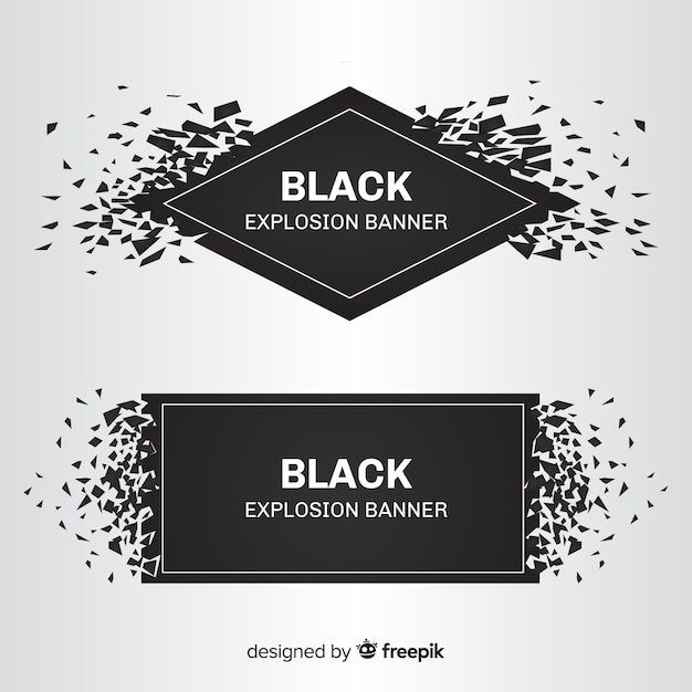 Free vector black explosion banners