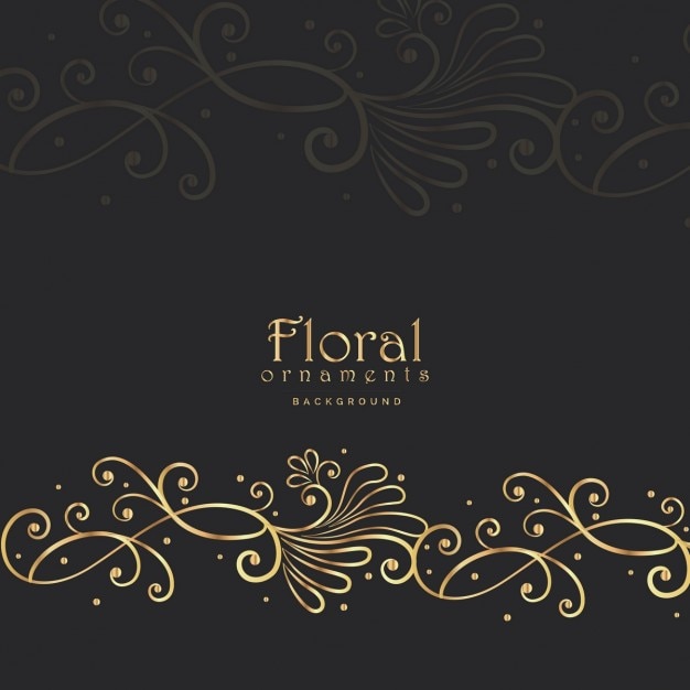 Black floral luxury background