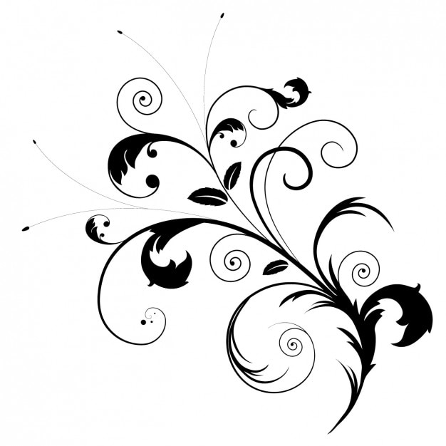 Free vector black floral ornament