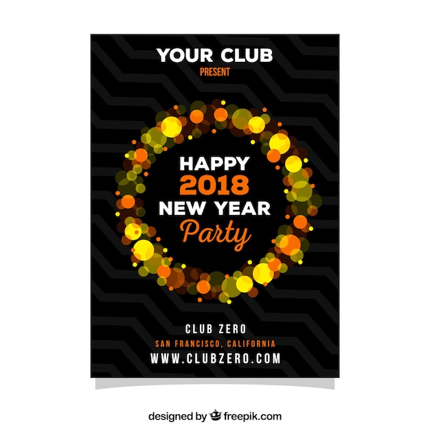 Black flyer for new year party