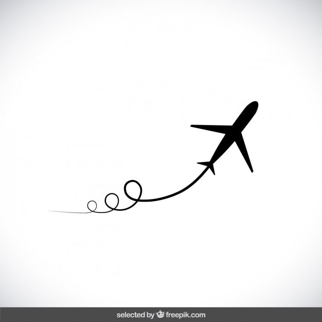 Free vector black flying airplane