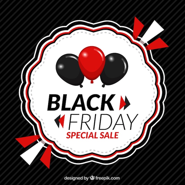 Black friday background with balloons