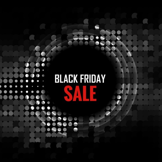 Black Friday background with circle made in halftone