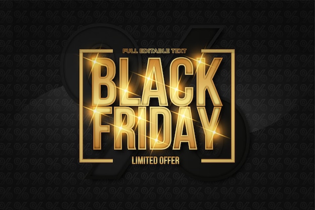 Black Friday Background with Elegant Golden Text Effect