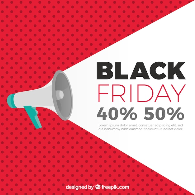 Free vector black friday background with megaphone