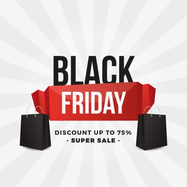 Black friday background with red ribbon