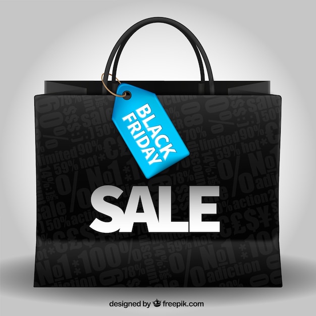 Free vector black friday bag