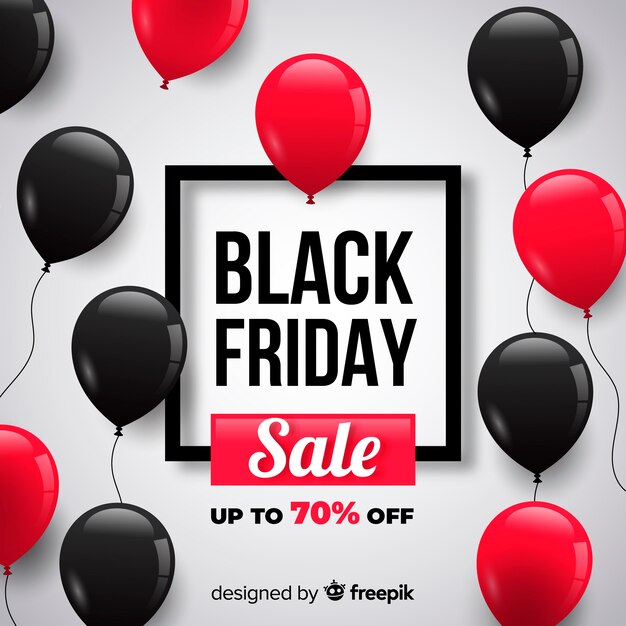 Black friday balloons background