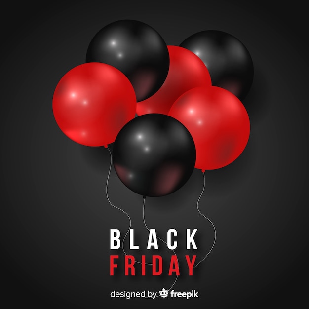 Free vector black friday balloons group background